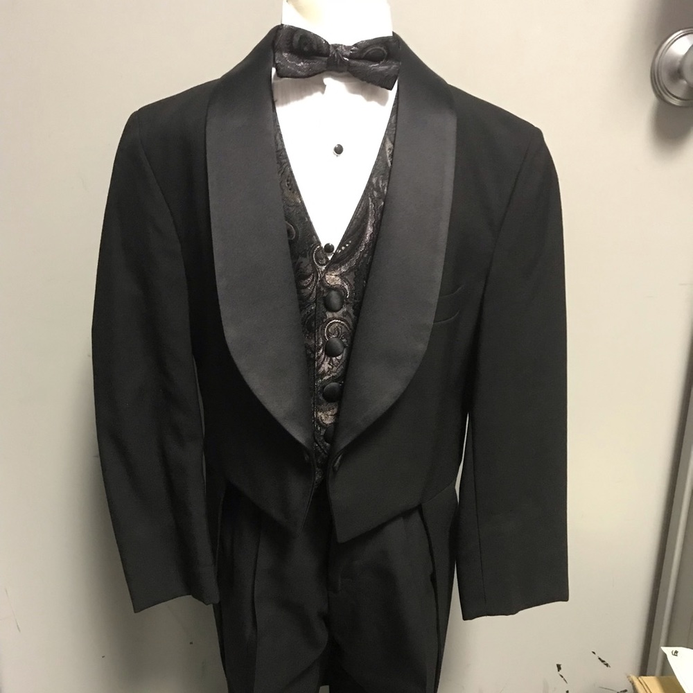 Kids Black Formal Jacket and Vest Set